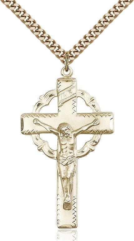 Crucifix medal 06402, Gold Filled