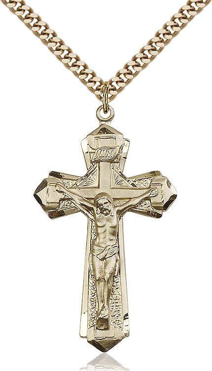 Crucifix medal 06502, Gold Filled