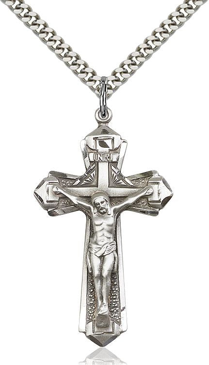 Crucifix medal 06501, Sterling Silver
