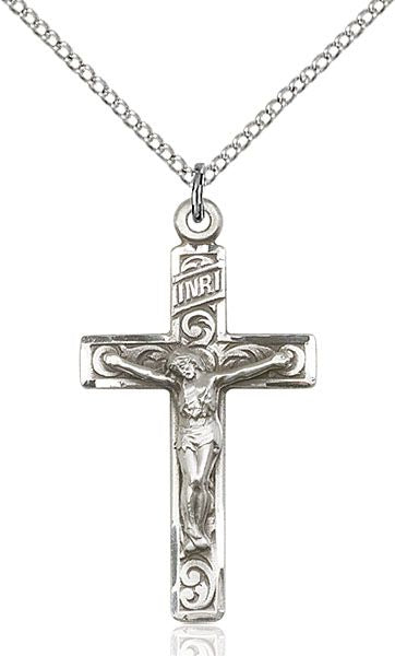 Crucifix medal 06521, Sterling Silver