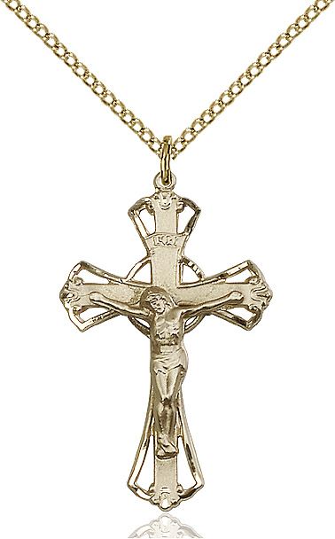 Crucifix medal 06592, Gold Filled