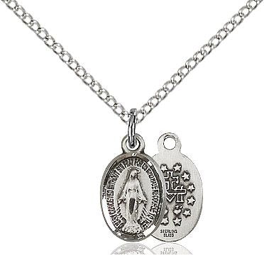 Miraculous medal 0702M1, Sterling Silver