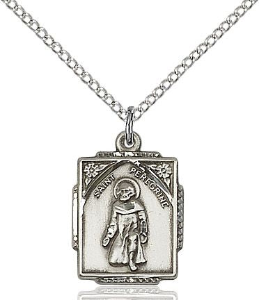 Saint Peregrine medal 0804P1, Sterling Silver