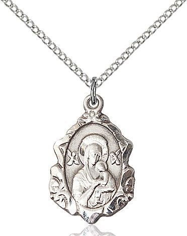 Our Lady of Perpetual Help medal 0822H1, Sterling Silver