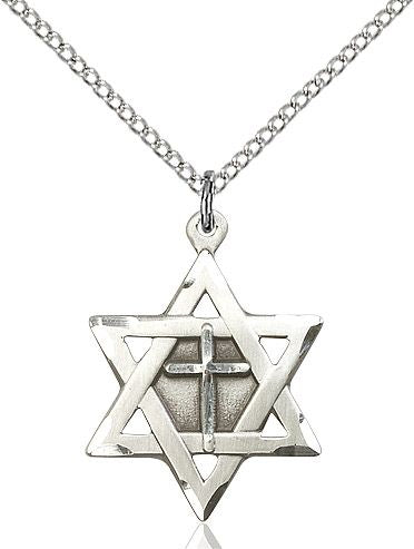 Star of David with Cross medal 1200Y1, Sterling Silver