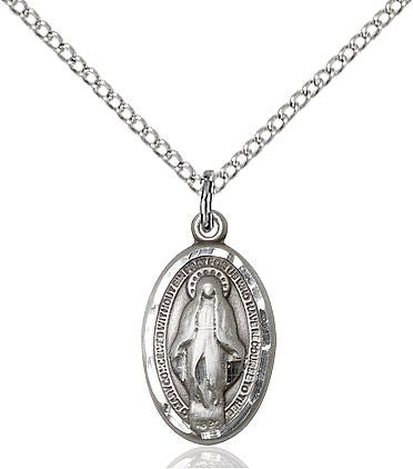 Miraculous medal 16091, Sterling Silver