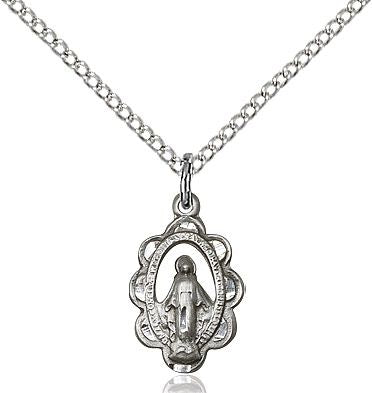 Miraculous medal 16101, Sterling Silver