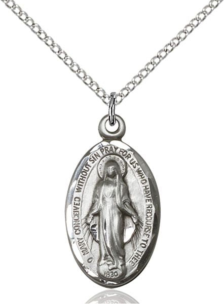 Miraculous medal 16151, Sterling Silver