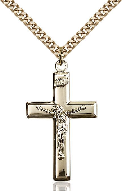 Crucifix medal 21932, Gold Filled