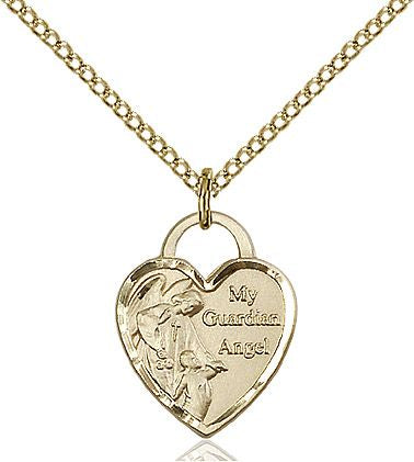 Guardian Angel heart medal 34022, Gold Filled