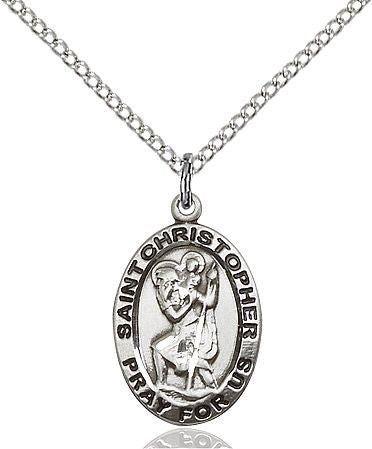 Saint Christopher medal 39801, Sterling Silver
