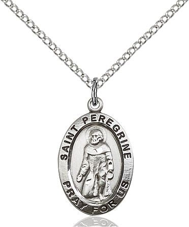 Saint Peregrine medal 39861, Sterling Silver