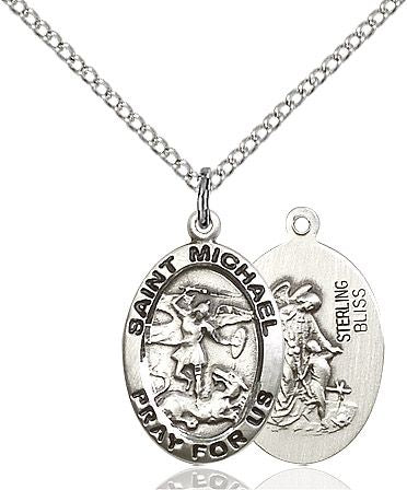 Saint Michael the Archangel medal 39871, Sterling Silver