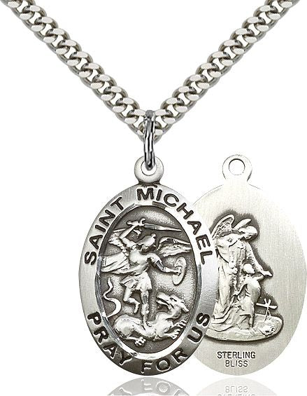 Saint Michael the Archangel medal 40271, Sterling Silver