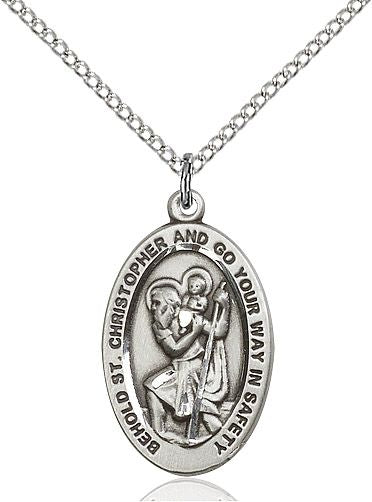 Saint Christopher medal 4123C1, Sterling Silver