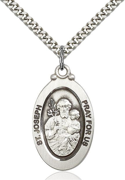 Saint Joseph medal 4145K1, Sterling Silver