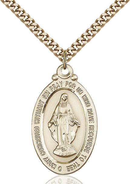 Miraculous medal 4145M2, Gold Filled