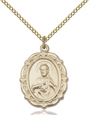 Scapular medal 4146S2, Gold Filled