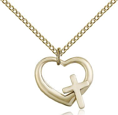 Heart and Cross medal 42072, Gold Filled