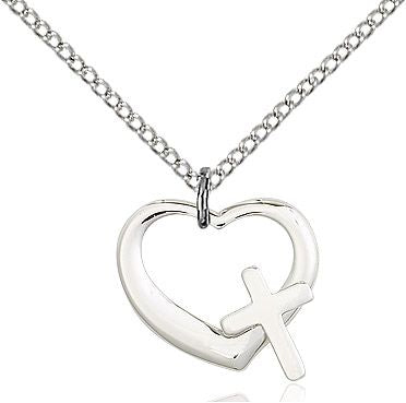 Heart and Cross medal 42071, Sterling Silver