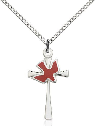 Cross and Holy Spirit medal 5229R1, Sterling Silver