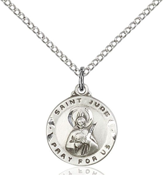 Saint Jude round medal 56511, Sterling Silver