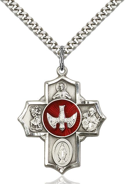 5-way Cross medal 5690E1, Sterling Silver