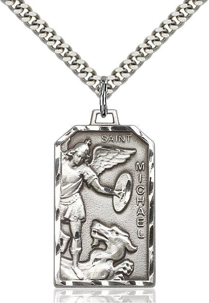 Saint Michael the Archangel medal, 57201, Sterling Silver