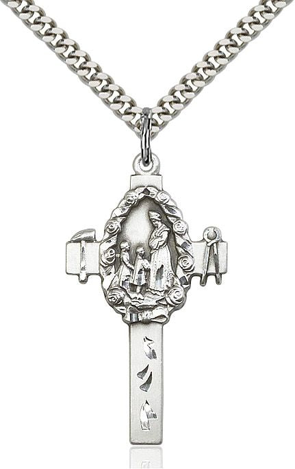 Cross of Our Lady of La Salette medal 60281, Sterling Silver