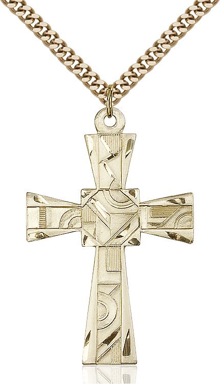 Mosaic Cross medal 60322, Gold Filled