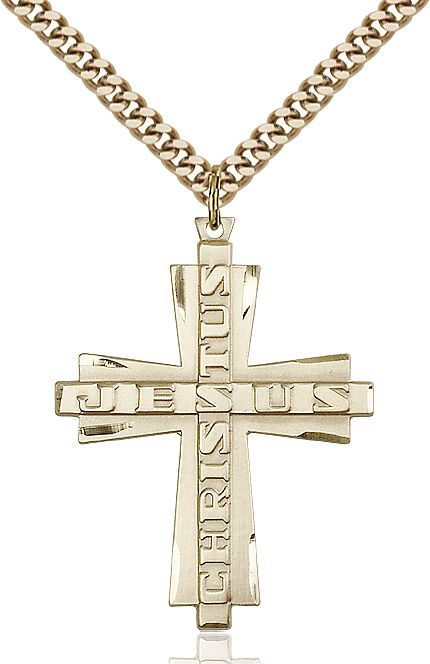 Jesus Christus Cross medal 60342, Gold Filled