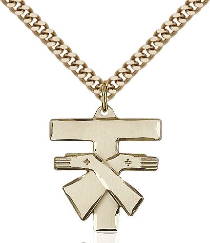 Franciscan Cross medal 60722, Gold Filled