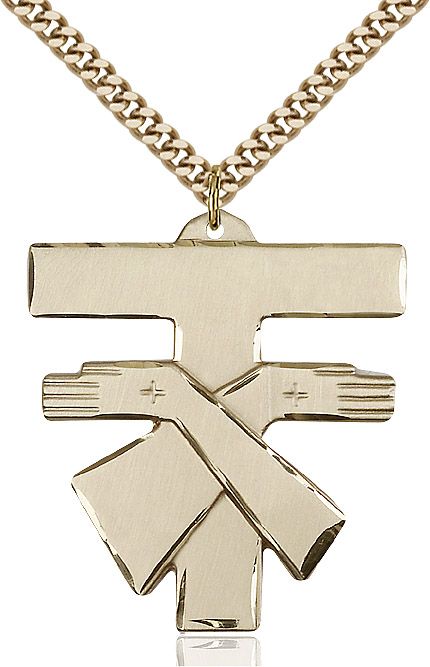 Franciscan Cross medal 60732, Gold Filled