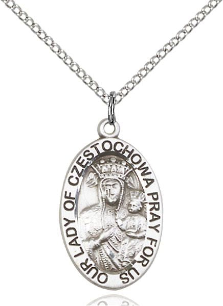 Our Lady of Czestochowa medal 60931, Sterling Silver