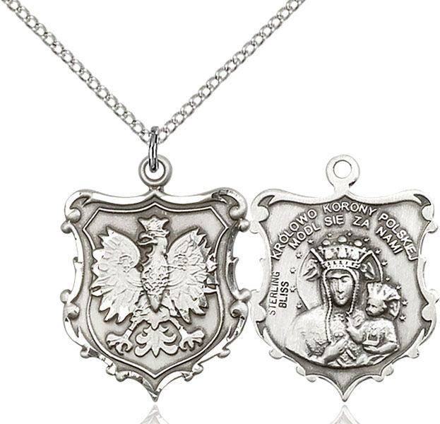 Our Lady of Czestochowa medal 60941, Sterling Silver