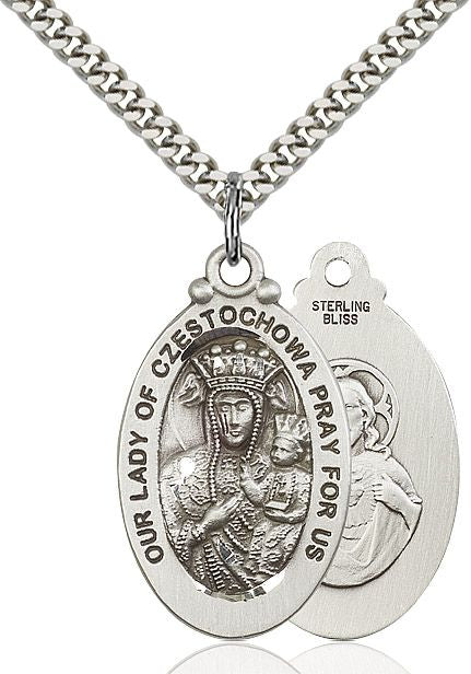 Our Lady of Czestochowa medal 60951, Sterling Silver