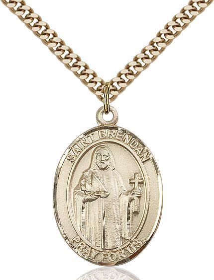 Saint Brendan the Navigator medal S0182, Gold Filled