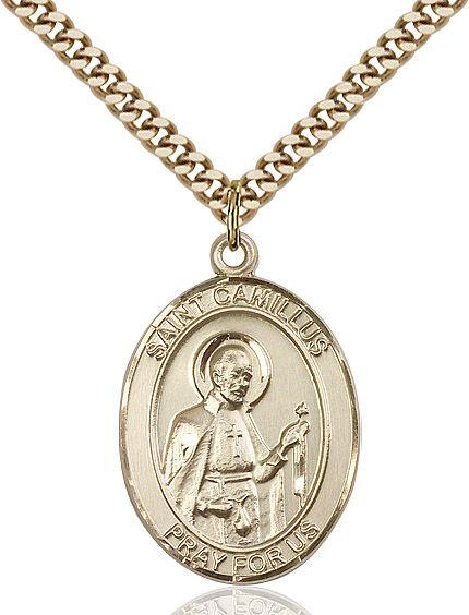 Saint Camillus of Lellis medal S0192, Gold Filled