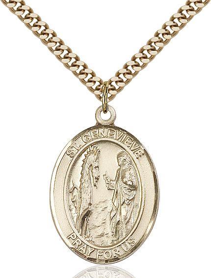 Saint Genevieve medal S0412, Gold Filled