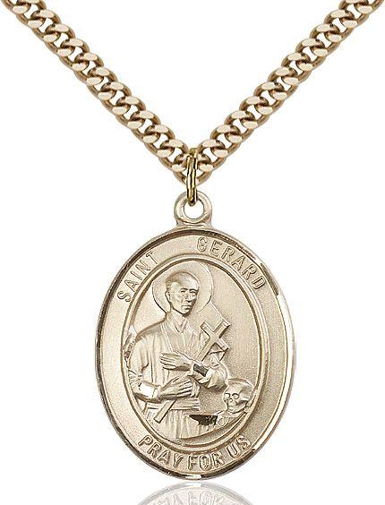 Saint Gerard Majella medal S0422, Gold Filled