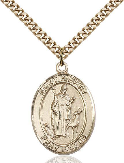 Saint Hubert of Liege medal S0452, Gold Filled