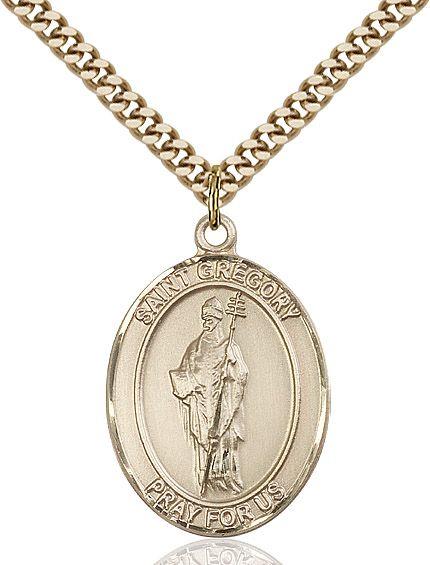 Saint Gregory the Great medal S0482, Gold Filled