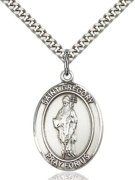 Saint Gregory the Great medal S0481, Sterling Silver