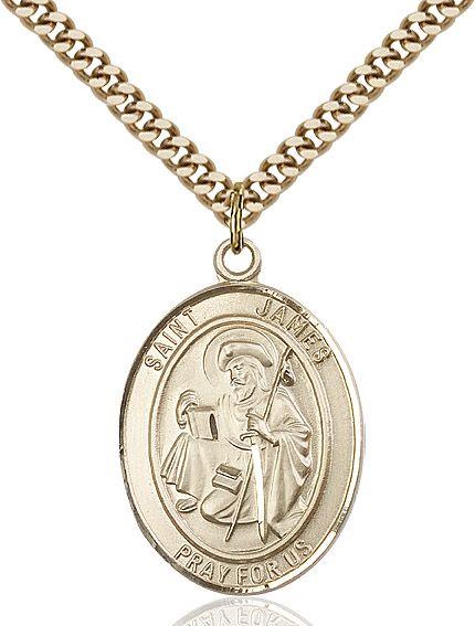 Saint James the Greater medal S0502, Gold Filled