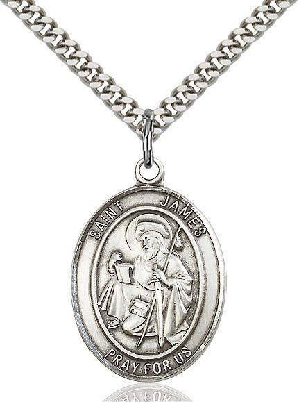 Saint James the Greater medal S0501, Sterling Silver