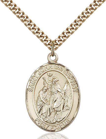 Saint John the Baptist medal S0542, Gold Filled