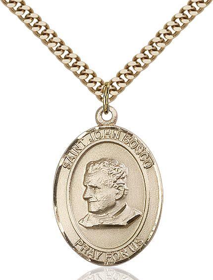 Saint John Bosco medal S0552, Gold Filled