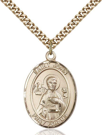 Saint John the Apostle medal S0562, Gold Filled