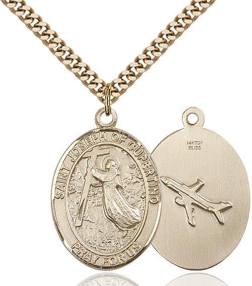Saint Joseph of Cupertino medal S0572, Gold Filled