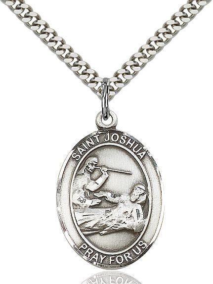 Saint Joshua medal S0591, Sterling Silver